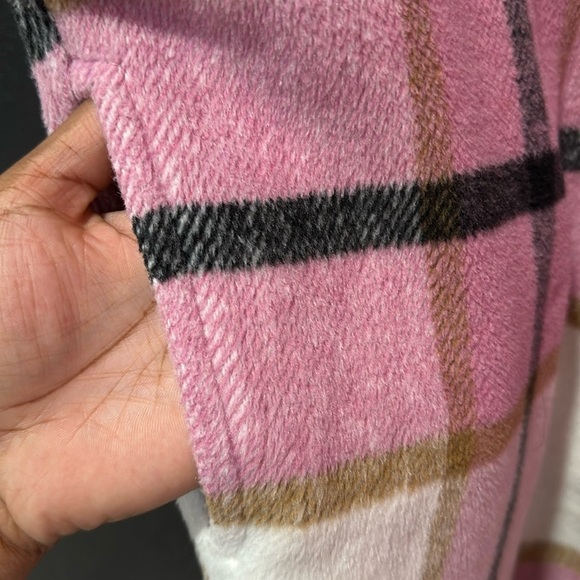 MISS SPARKLING Pink/White Plaid Shacket Jacket Size M - Picture 6 of 7